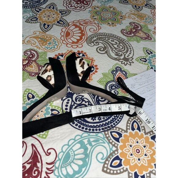 ASOS Platform Heeled Animal Print Sandal Faux Suede Size 5 - Picture 8 of 10